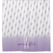 Naam Monogram Farmhouse Lavender Flower Pattern Douchegordijn (Voorkant)