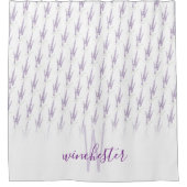 Naam Monogram Farmhouse Lavender Flower Pattern Douchegordijn (Voorkant)