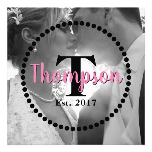 Naam monogram foto afdruk (Voorkant)