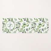 Naam Monogram Frans Landelijk Olijfpatroon Yogamat (Voorkant (horizontaal))
