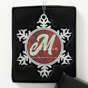 Naam Monogram Gepersonaliseerde Kerst Ornament
