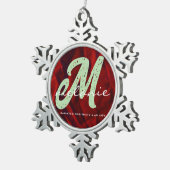 Naam Monogram Gepersonaliseerde Kerst Ornament (Rechts)
