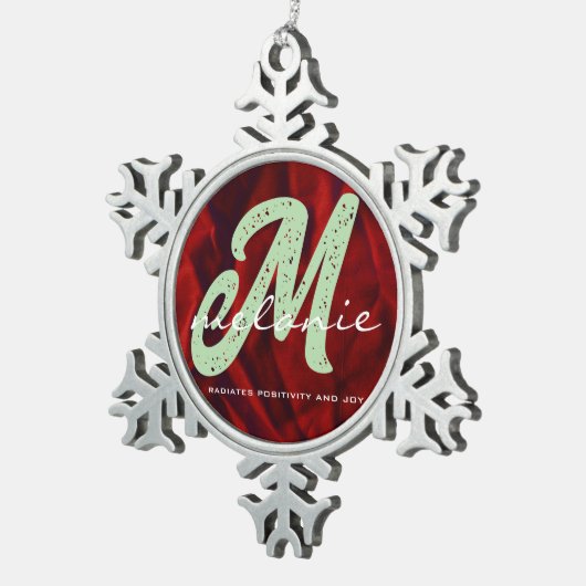 Naam Monogram Gepersonaliseerde Kerst Ornament (Rechts)
