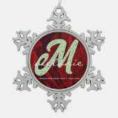 Naam Monogram Gepersonaliseerde Kerst Ornament (Voorkant)
