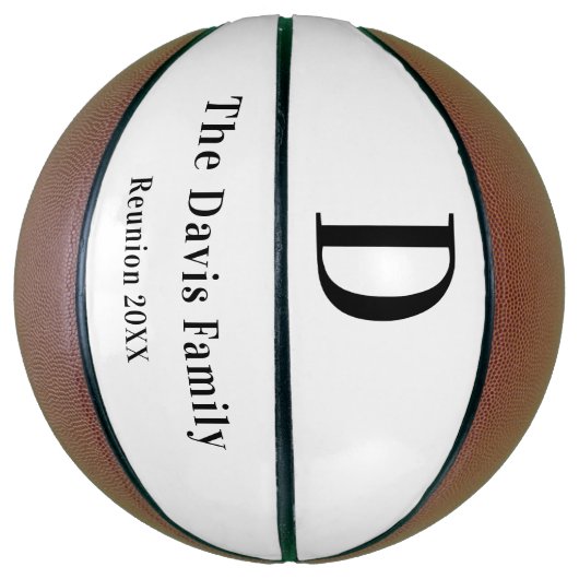 Naam monogram gezinshereniging eenvoudig basketbal (Verticaal)