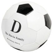 Naam monogram gezinshereniging eenvoudig voetbal (Drie kwart)