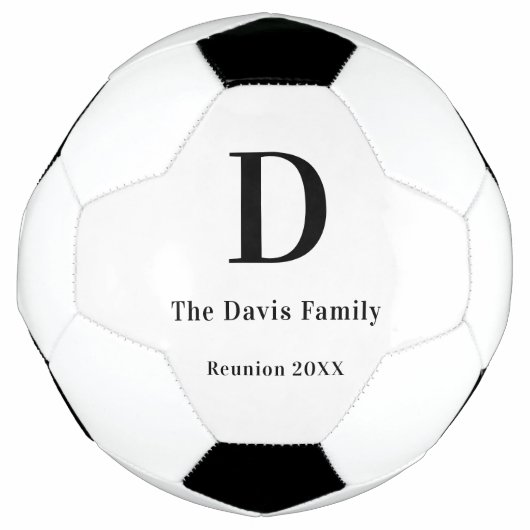 Naam monogram gezinshereniging eenvoudig voetbal (Voorkant)