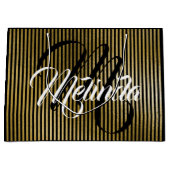 Naam monogram Gold Stripes VIP-Jubileum Groot Cadeauzakje (Voorkant)