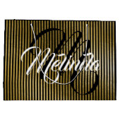 Naam monogram Gold Stripes VIP-Jubileum Groot Cadeauzakje (Achterkant)
