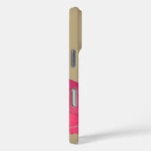 Naam Monogram Gold Tan Floral Red Pink Wildflower Case-Mate iPhone Case (Achterkant / Rechts)