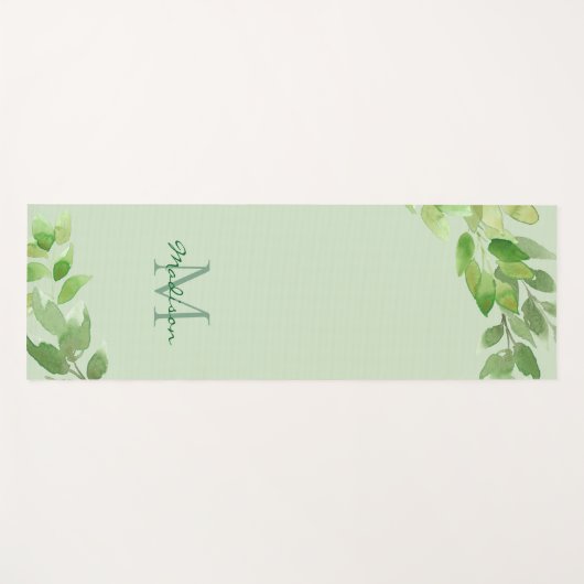 Naam Monogram Green Yogamat (Voorkant (horizontaal))
