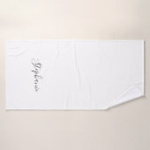Naam Monogram grijs Witte Aangepast Eenvoudig mini Badhanddoek (Badhanddoek)