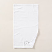Naam Monogram grijs Witte Aangepaste Kleur Elegant Bad Handdoek (Handdoek)