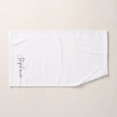 Naam Monogram grijs Witte Aangepaste Kleur Elegant Bad Handdoek (Handdoek)