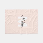 Naam Monogram handschrift Calligrafie Fleece Deken (Voorkant (Horizontaal))