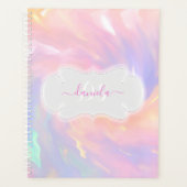 Naam Monogram Holografen Royal Quinceañera Pink Planner (Voorkant)