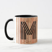 Naam, Monogram (Houten Stijl) Vintage Keramische K Mok (Links)