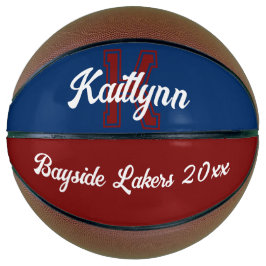 Naam monogram, initiaal en team maroon basketbal