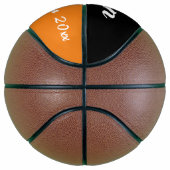 Naam monogram, initiaal en team zwart sinaasappel basketbal (Rechts)