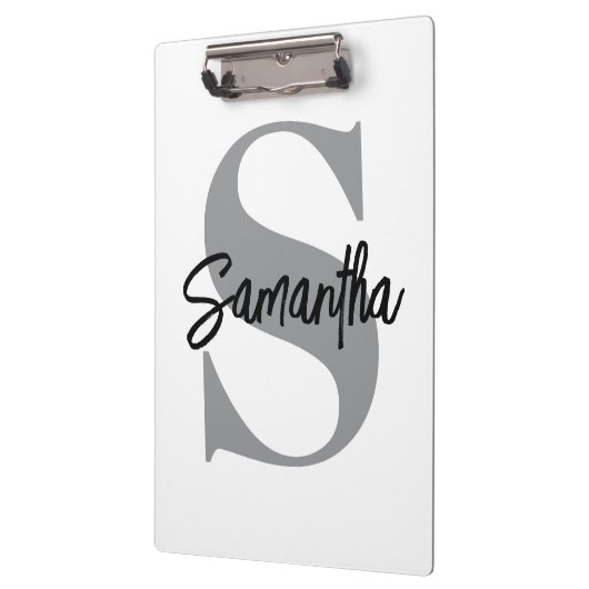 Naam Monogram Initiaal Klembord (Links)