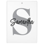 Naam Monogram Initiaal Klembord (Achterkant)