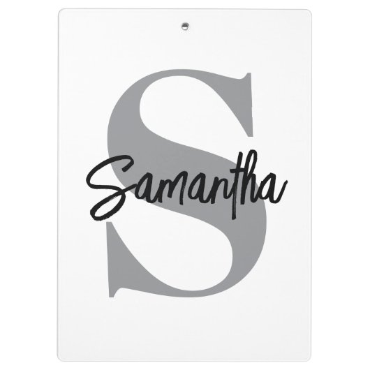 Naam Monogram Initiaal Klembord (Achterkant)