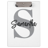 Naam Monogram Initiaal Klembord (Voorkant)