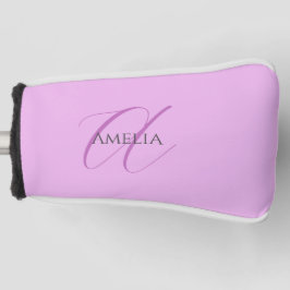Naam Monogram Initiaal Letter Orchidee & Lila Golfheadcover