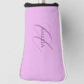 Naam Monogram Initiaal Letter Orchidee & Lila Golfheadcover (Draai 90)