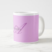 Naam Monogram Initiaal Letter Orchidee & Lila Grote Koffiekop (Voorkant rechts)