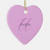 Naam Monogram Initiaal Letter Orchidee & Lila Keramisch Ornament (Rechts)