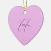 Naam Monogram Initiaal Letter Orchidee & Lila Keramisch Ornament (Links)