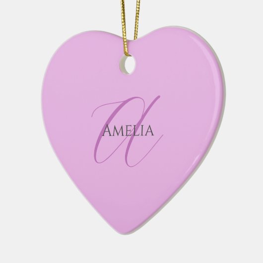 Naam Monogram Initiaal Letter Orchidee & Lila Keramisch Ornament (Links)