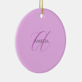 Naam Monogram Initiaal Letter Orchidee & Lila Keramisch Ornament (Rechts)
