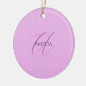 Naam Monogram Initiaal Letter Orchidee & Lila Keramisch Ornament (Links)