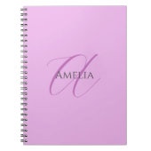 Naam Monogram Initiaal Letter Orchidee & Lila Notitieboek (Voorkant)