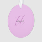 Naam Monogram Initiaal Letter Orchidee & Lila Ornament (voorkant)