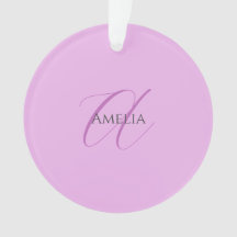 Naam Monogram Initiaal Letter Orchidee & Lila