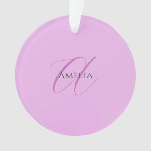 Naam Monogram Initiaal Letter Orchidee & Lila Ornament