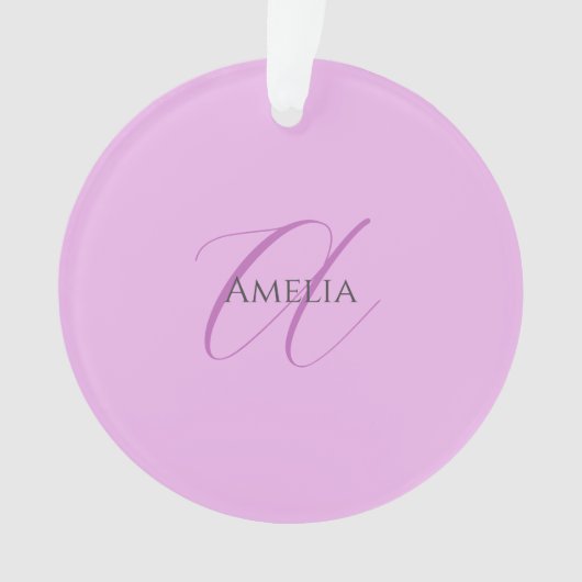 Naam Monogram Initiaal Letter Orchidee & Lila Ornament (voorkant)