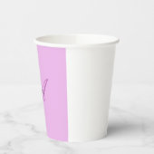 Naam Monogram Initiaal Letter Orchidee & Lila Papieren Bekers (Links)