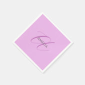 Naam Monogram Initiaal Letter Orchidee & Lila Servet (Hoek)