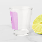 Naam Monogram Initiaal Letter Orchidee & Lila Shot Glas (Rechts)