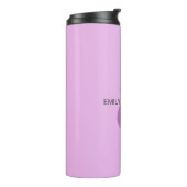 Naam Monogram Initiaal Letter Orchidee & Lila Thermosbeker (Gedraaid links)