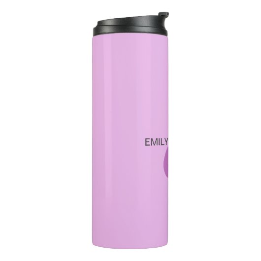 Naam Monogram Initiaal Letter Orchidee & Lila Thermosbeker (Gedraaid links)