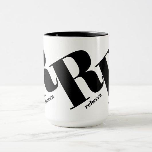 Naam Monogram Initiaal Mok (Midden)