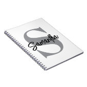 Naam Monogram Initiaal Notitieboek (Rechterzijde)