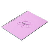 Naam Monogram Initiaal Orchidee & Lila Notitieboek (Linkerzijde)