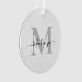 Naam monogram Initiaal personaliseren Acryl Ornament (voorkant)
