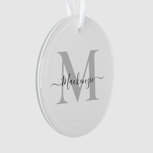 Naam monogram Initiaal personaliseren Acryl Ornament (voorkant)